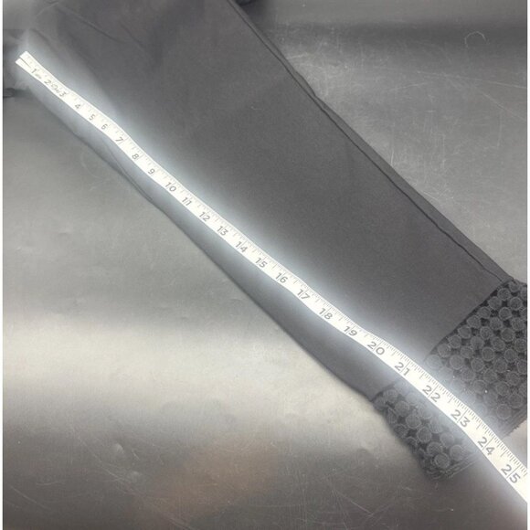 Soft Surroundings Womens Black Pull On Crochet Hem Cropped Pants Sz L - Picture 11 of 12